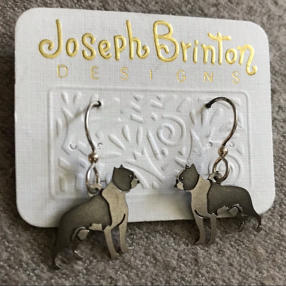 Boston Terrier sterling earrings - Joseph Brinton